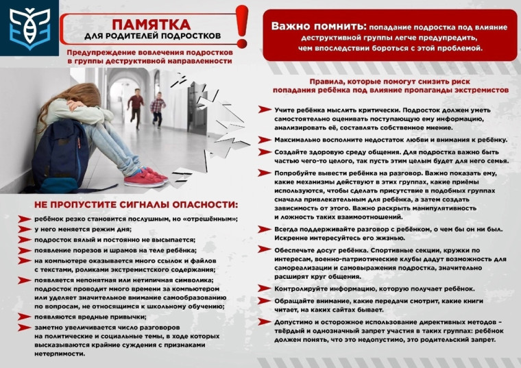 Профилактики вовлечения в деструктивные интернет сообщества экстремистского характера.